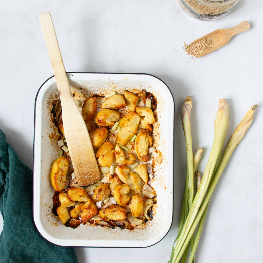 Poulet à la citronnelle et purée de carotte au lait de coco