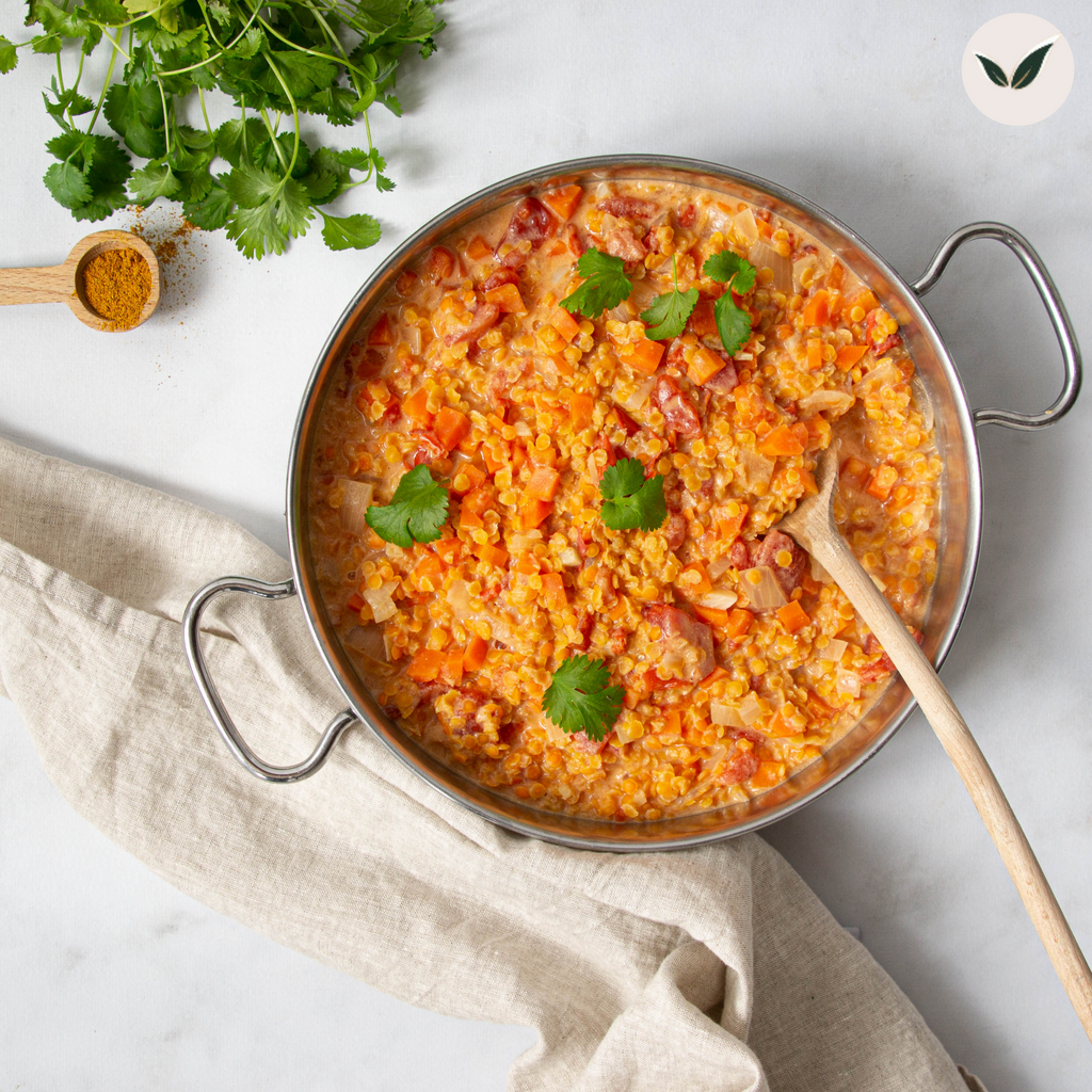 Dhal de lentilles corail et riz parfumé