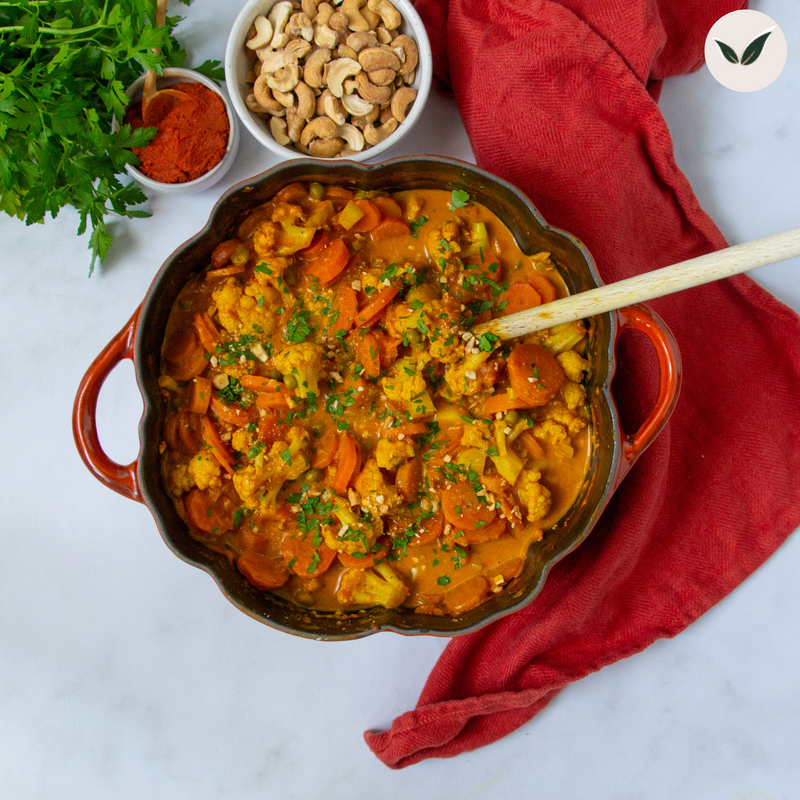 Curry rouge de légumes et riz noir