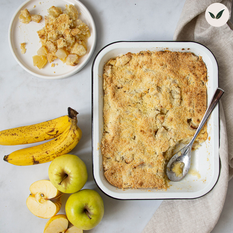 Crumble aux pommes et à la banane